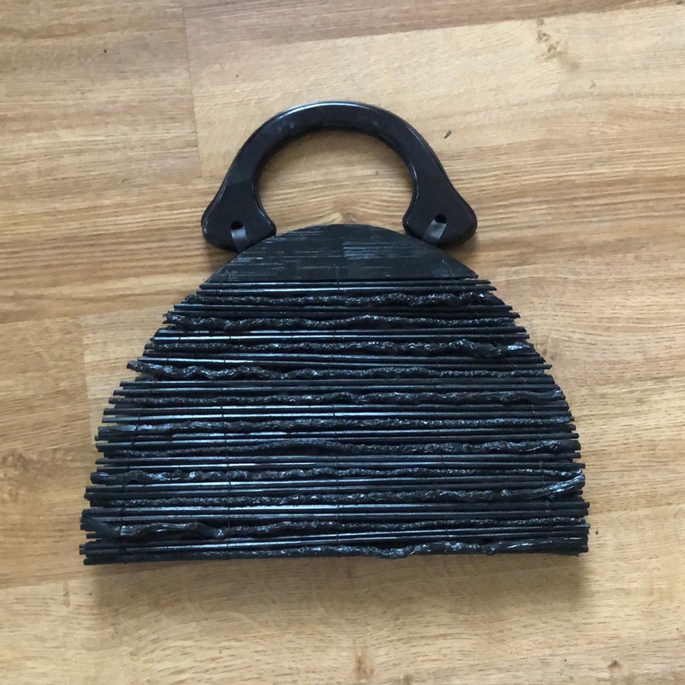 Handmade Wooden Handbag in Black